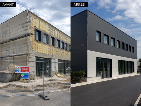 avant après rénovation façade chantier BTP