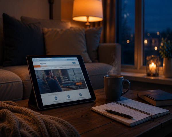 client consultant site internet le soir à la maison décision devis