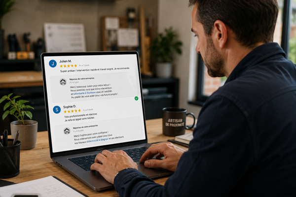 répondre avis Google artisan fiche Google Business