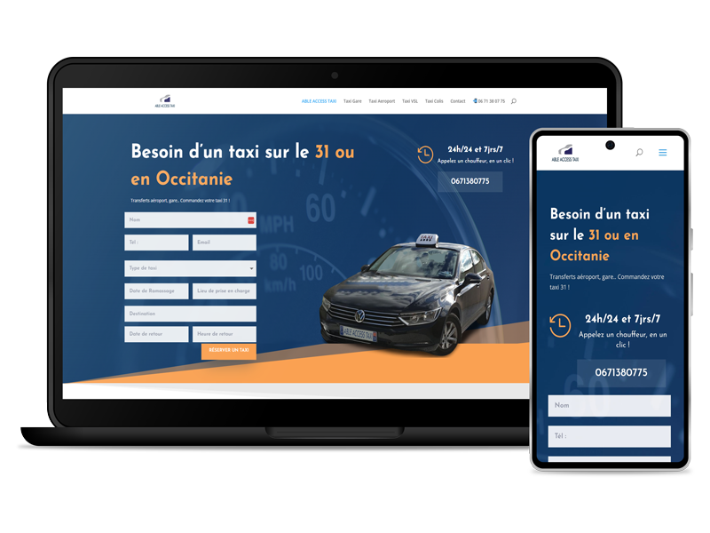 création site taxi toulouse Able Access taxi 31